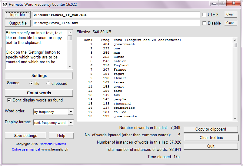 Hermetic Word Frequency Counter v1.0.1 免费版