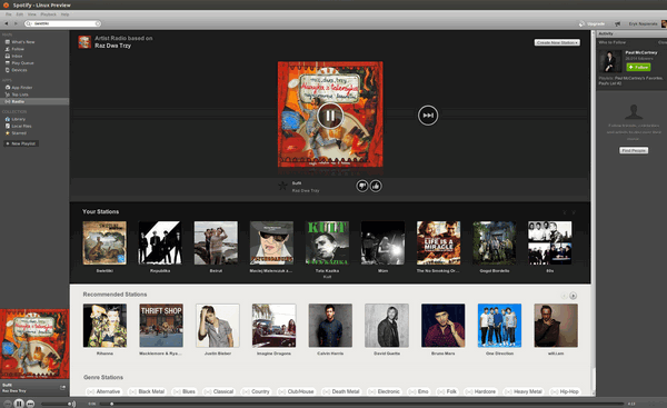 Spotify for Mac Detailed View