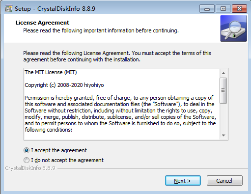 CrystalDiskInfo Installation Step 1
