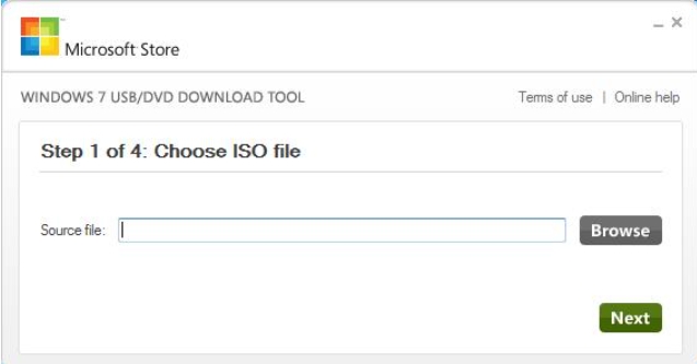 Windows 7 USB/DVD Download Tool Feature