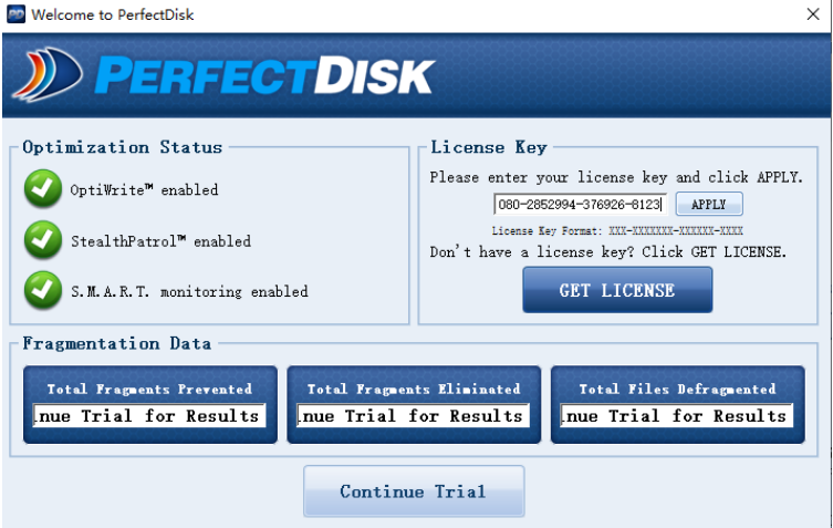 PerfectDisk 安装成功界面