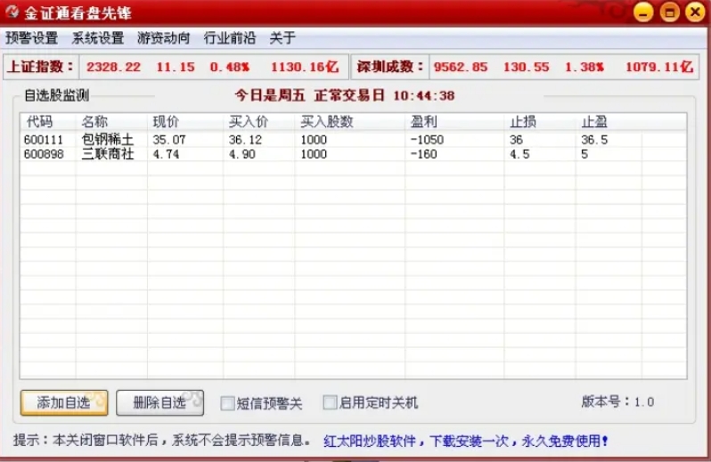 金证通看盘先锋截图