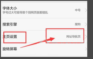 主页设置选项