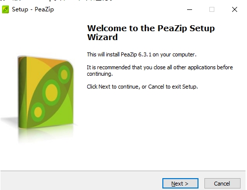 PeaZip Installation Step 1