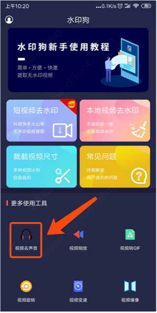 视频去声音界面