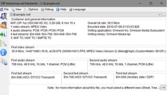 MediaInfo Screenshot