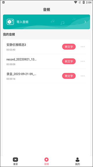 音频列表
