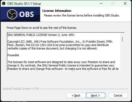 OBS Installation Step 2