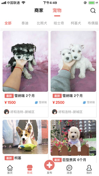 宠物王国app发布界面