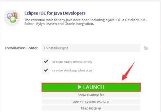 Eclipse Installation Steps Screenshot