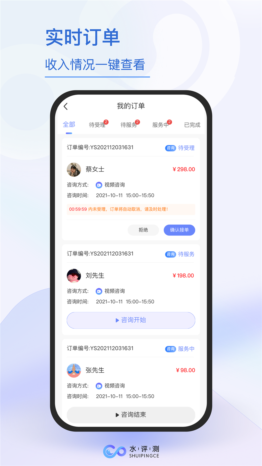 水评测咨询师端软件封面