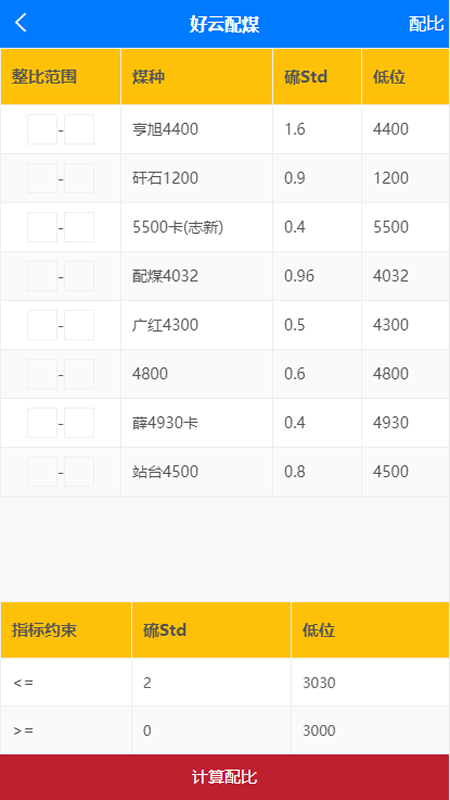 好云配煤软件封面