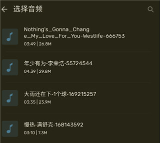 Audio Selection