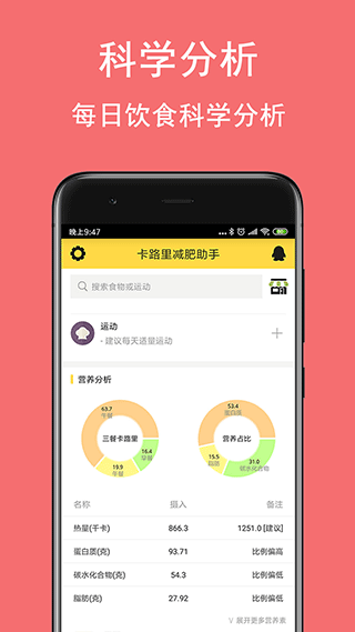 卡路里减肥助手app第2张手机截图