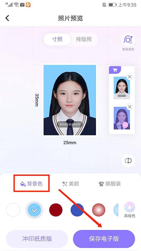 保存电子版界面