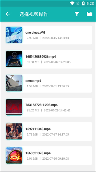 选择视频文件