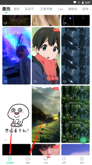 壁纸选择界面
