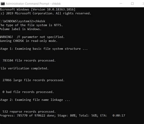 磁盘运行chkdsk/r