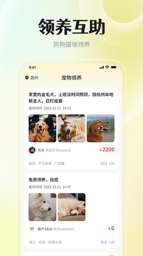 宠物领养互助软件封面